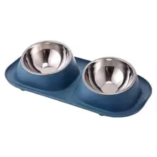 Stable Double Bowls Cat Bowl Stainless Steel Elevated Dog Water Bowl Detachable Prevent Overflow Cat Food Container Pet Supplies