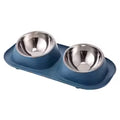 Stable Double Bowls Cat Bowl Stainless Steel Elevated Dog Water Bowl Detachable Prevent Overflow Cat Food Container Pet Supplies