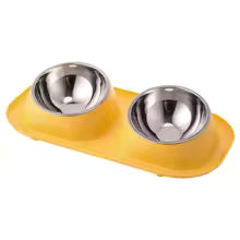 Stable Double Bowls Cat Bowl Stainless Steel Elevated Dog Water Bowl Detachable Prevent Overflow Cat Food Container Pet Supplies